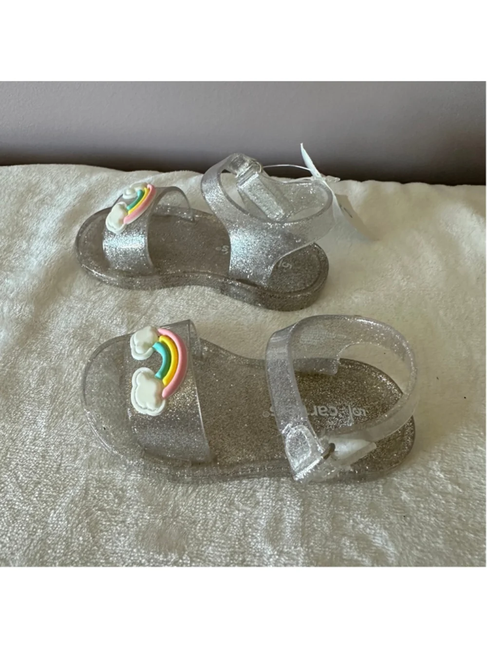Girls Carter’s Clear Glitter Rainbow Jelly Sandals 5 (Toddler Girl) NWT Summer
